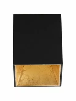Westwing Collection LED-Deckenspot Marty in Schwarz-Gold mit Antik-Finish, B 10 x H 12 cm