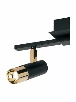 Westwing Collection LED-Deckenstrahler Bobby in Schwarz-Gold, B 47 x H 13 cm -Leuchten Verkaufsladen LED Deckenstrahler Bobby in Schwarz Gold 14