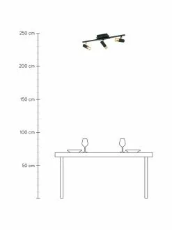 Westwing Collection LED-Deckenstrahler Bobby in Schwarz-Gold, B 66 x H 13 cm -Leuchten Verkaufsladen LED Deckenstrahler Bobby in Schwarz Gold 8