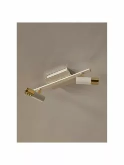 Westwing Collection LED-Deckenstrahler Bobby in Wei&szlig;-Gold, B 47 x H 13 cm -Leuchten Verkaufsladen LED Deckenstrahler Bobby in Weiss Gold 17