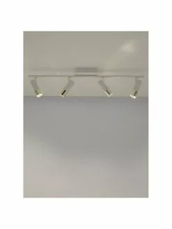 Westwing Collection LED-Deckenstrahler Bobby in Wei&szlig;-Gold, B 86 x H 13 cm -Leuchten Verkaufsladen LED Deckenstrahler Bobby in Weiss Gold 2