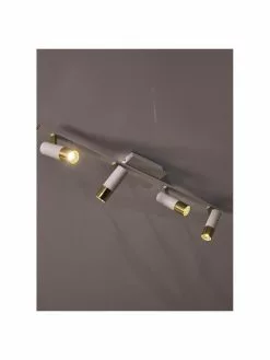 Westwing Collection LED-Deckenstrahler Bobby in Wei&szlig;-Gold, B 86 x H 13 cm -Leuchten Verkaufsladen LED Deckenstrahler Bobby in Weiss Gold 5
