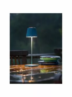 Sompex Mobile Dimmbare Au&szlig;entischlampe Trellia in Blau, Ø 12 x H 38 cm -Leuchten Verkaufsladen Mobile Dimmbare Aussentischlampe Trellia in Blau 5