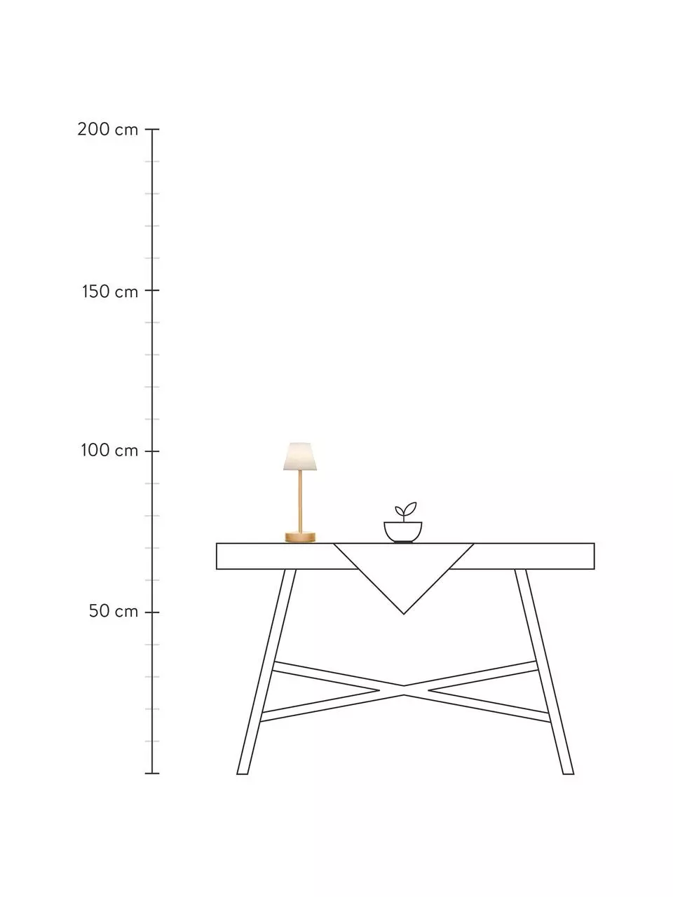 Mobile Dimmbare LED-Außentischlampe Lola mit Touch-Funktion in Goldfarben, Ø 11 x H 32 cm 4 Mobile Dimmbare LED-Außentischlampe Lola mit Touch-Funktion in Goldfarben, Ø 11 x H 32 cm – Bild 3