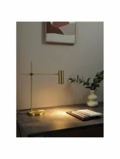 Westwing Collection Moderne Schreibtischlampe Cassandra in Gold, T 47 x H 55 cm -Leuchten Verkaufsladen Moderne Schreibtischlampe Cassandra in Gold 2