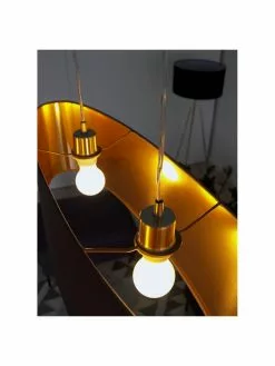 Ovale Pendelleuchte Jamie mit Gold-Dekor, B 78 x H 22 cm -Leuchten Verkaufsladen Ovale Pendelleuchte Jamie mit Gold Dekor 3