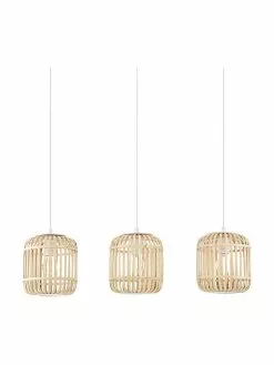 Westwing Collection Pendelleuchte Adam aus Bambus, B 78 x H 24 cm