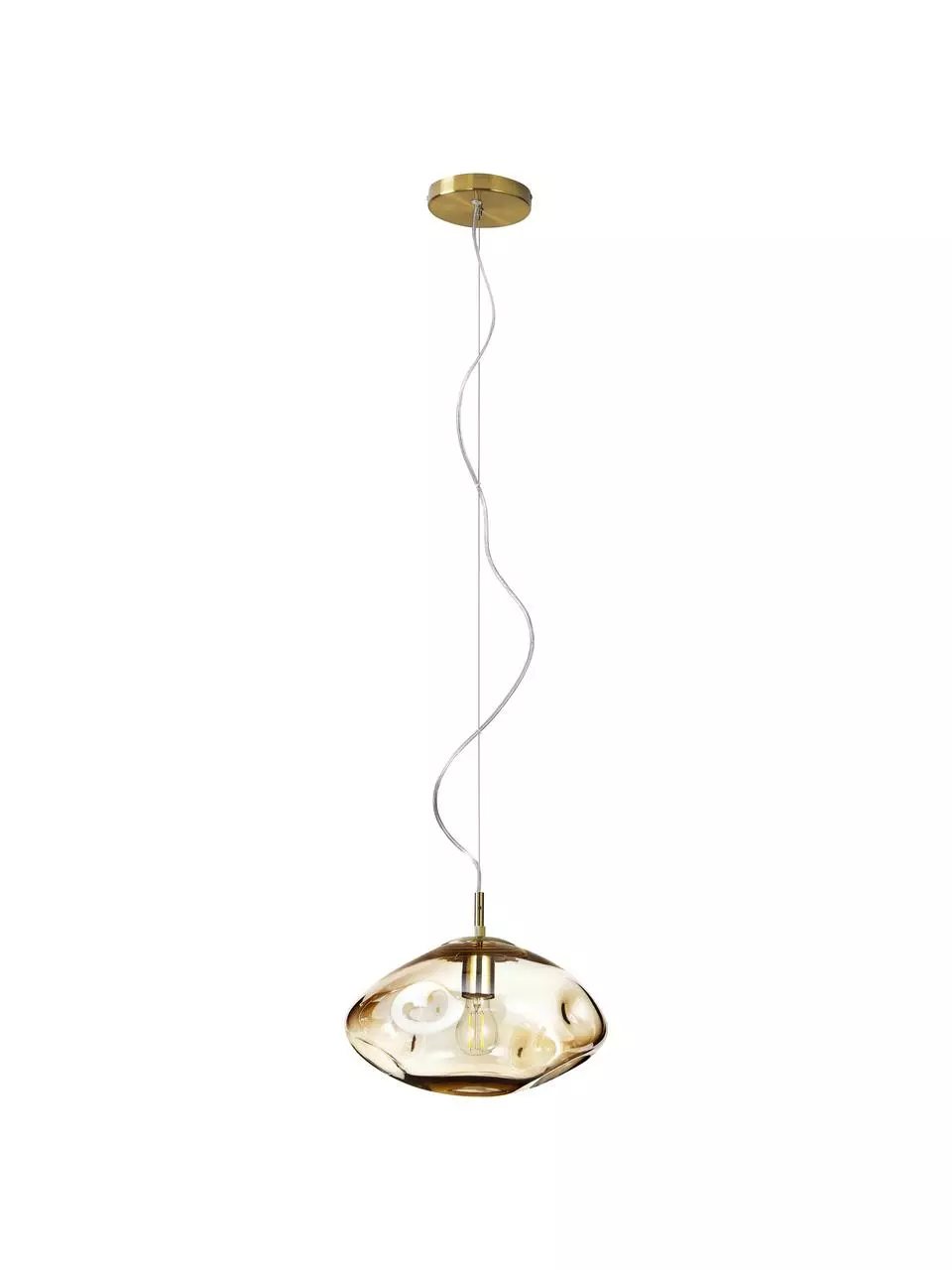 Westwing Collection Pendelleuchte Amora aus champagnerfarbenem Glas, Ø 35 x H 20 cm 5 Westwing Collection Pendelleuchte Amora aus champagnerfarbenem Glas, Ø 35 x H 20 cm – Bild 3