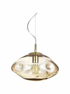 Westwing Collection Pendelleuchte Amora aus champagnerfarbenem Glas, Ø 35 x H 20 cm