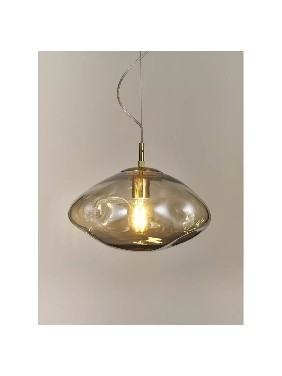 Westwing Collection Pendelleuchte Amora aus champagnerfarbenem Glas, Ø 35 x H 20 cm 6 Westwing Collection Pendelleuchte Amora aus champagnerfarbenem Glas, Ø 35 x H 20 cm – Bild 4