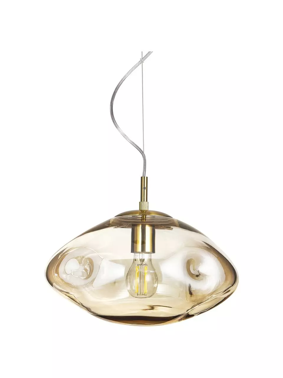 Westwing Collection Pendelleuchte Amora aus champagnerfarbenem Glas, Ø 35 x H 20 cm 3 Westwing Collection Pendelleuchte Amora aus champagnerfarbenem Glas, Ø 35 x H 20 cm