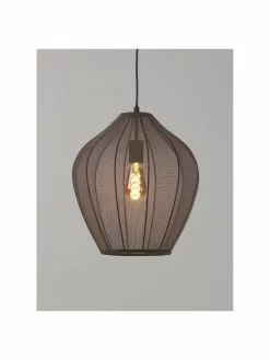 Westwing Collection Pendelleuchte Beau aus Netzstoff in Grau, Ø 40 x H 40 cm -Leuchten Verkaufsladen Pendelleuchte Beau aus Netzstoff in Grau 11