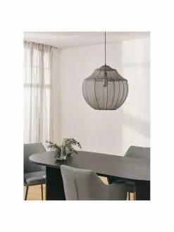 Westwing Collection Pendelleuchte Beau aus Netzstoff in Grau, Ø 52 x H 52 cm -Leuchten Verkaufsladen Pendelleuchte Beau aus Netzstoff in Grau 2