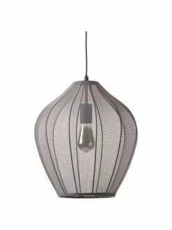 Westwing Collection Pendelleuchte Beau aus Netzstoff in Grau, Ø 40 x H 40 cm