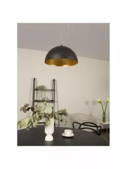 Westwing Collection Pendelleuchte Brad mit Gold-Dekor, Ø 38 x H 18 cm -Leuchten Verkaufsladen Pendelleuchte Brad mit Gold Dekor 2