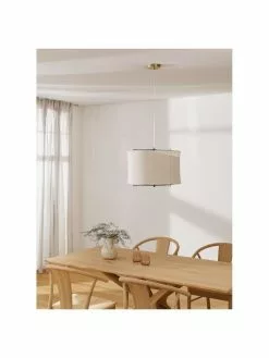 Westwing Collection Pendelleuchte Clouds aus Leinen in Beige, Ø 50 x H 29 cm -Leuchten Verkaufsladen Pendelleuchte Clouds aus Leinen in Beige 3