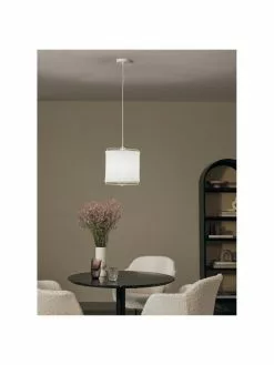 Westwing Collection Pendelleuchte Clouds aus Leinen in Wei&szlig;, Ø 30 x H 30 cm -Leuchten Verkaufsladen Pendelleuchte Clouds aus Leinen in Weiss 10