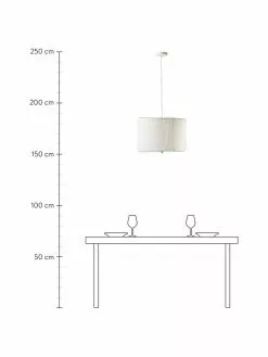 Westwing Collection Pendelleuchte Clouds aus Leinen in Wei&szlig;, Ø 50 x H 29 cm -Leuchten Verkaufsladen Pendelleuchte Clouds aus Leinen in Weiss 3