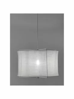 Westwing Collection Pendelleuchte Clouds aus Leinen in Wei&szlig;, Ø 50 x H 29 cm -Leuchten Verkaufsladen Pendelleuchte Clouds aus Leinen in Weiss 5