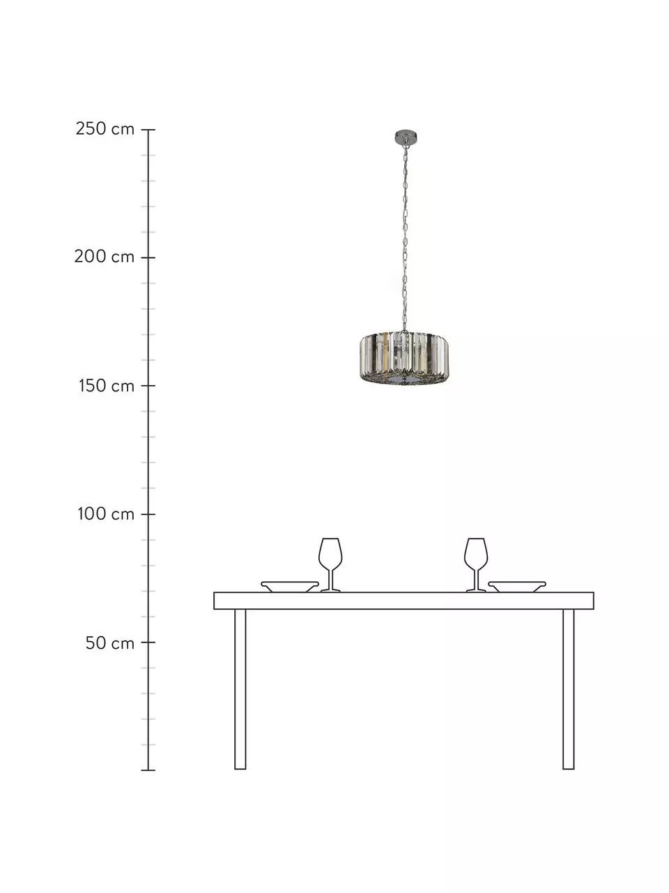 Searchlight Pendelleuchte Crystals aus Glas, Ø 35 x H 15 cm 4 Searchlight Pendelleuchte Crystals aus Glas, Ø 35 x H 15 cm – Bild 2