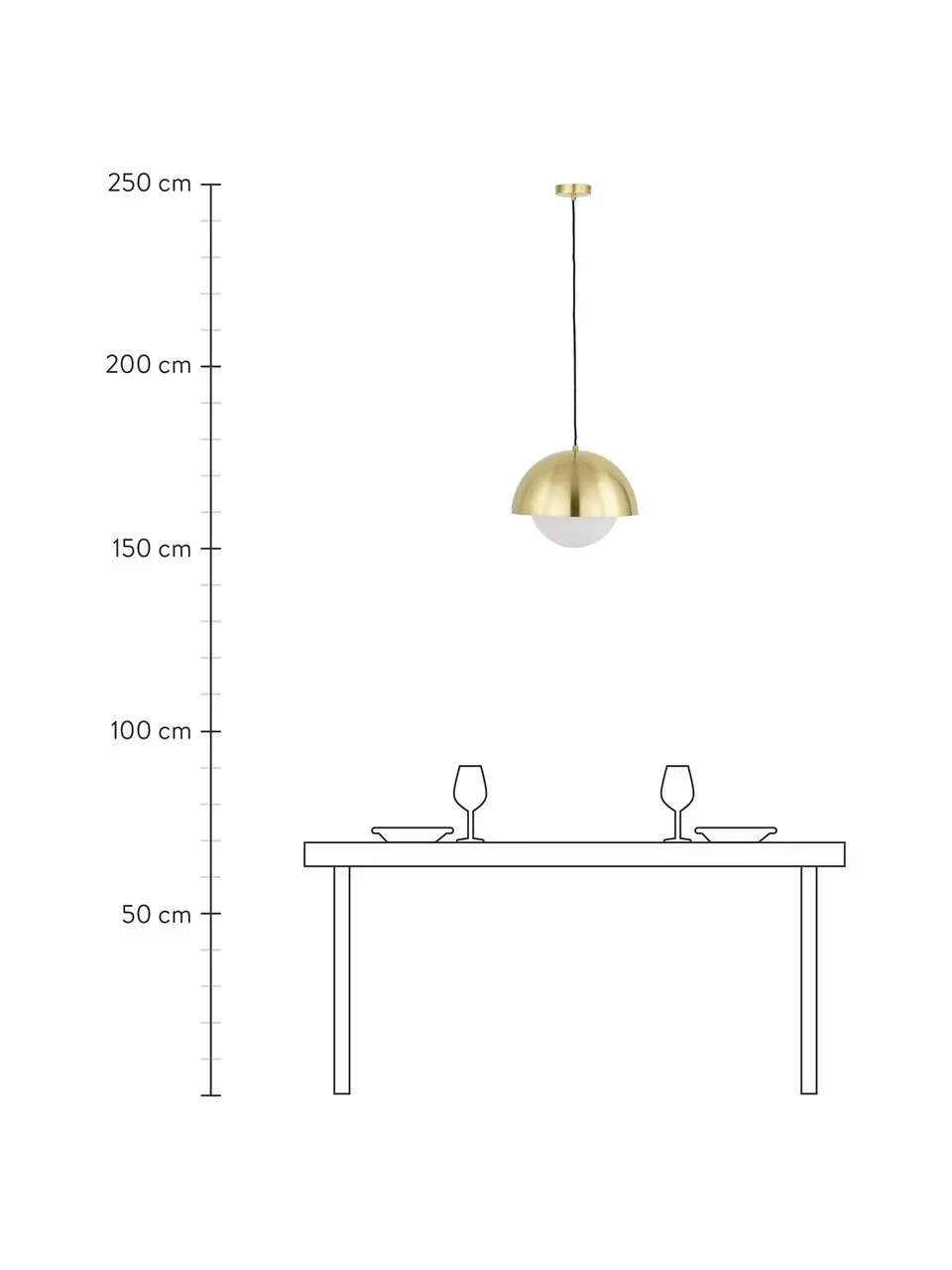 Westwing Collection Pendelleuchte Lucille mit Opalglas, Ø 35 x H 30 cm 5 Westwing Collection Pendelleuchte Lucille mit Opalglas, Ø 35 x H 30 cm – Bild 3