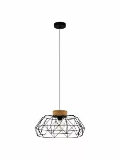 Pendelleuchte Padstow mit Holz-Dekor, Ø 46 x H 26 cmNur noch wenige verfügbar -Leuchten Verkaufsladen Pendelleuchte Padstow mit Holz Dekor 2