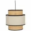 Westwing Collection Pendelleuchte Vienna aus Wiener Geflecht mit cremefarbenem Stoff, Ø 40 x H 40 cm -Leuchten Verkaufsladen Pendelleuchte Vienna aus Wiener Geflecht mit cremefarbenem Stoff