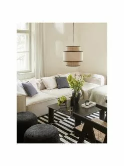 Westwing Collection Pendelleuchte Vienna aus Wiener Geflecht mit cremefarbenem Stoff, Ø 40 x H 40 cm -Leuchten Verkaufsladen Pendelleuchte Vienna aus Wiener Geflecht mit cremefarbenem Stoff 2