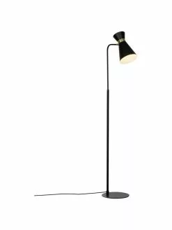 Retro-Leselampe Grazia in Schwarz-Gold, B 39 x H 144 cm