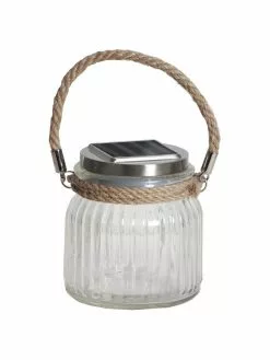 Solar Au&szlig;entischlampe Glass Jar, B 11 x H 12 cm