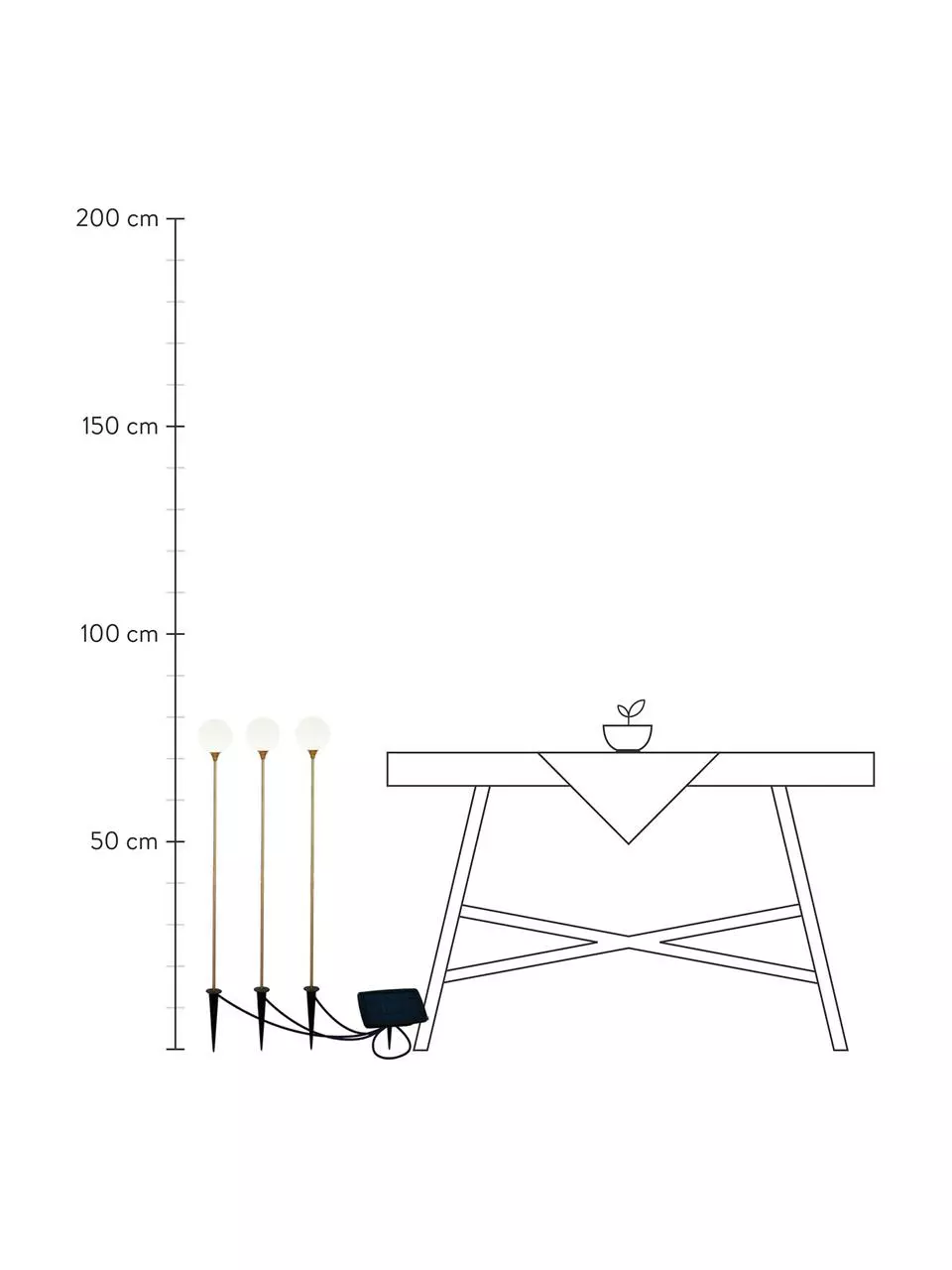 Solar Wegeleuchte Bruna, Ø 8 x H 80 cm 5 Solar Wegeleuchte Bruna, Ø 8 x H 80 cm – Bild 3
