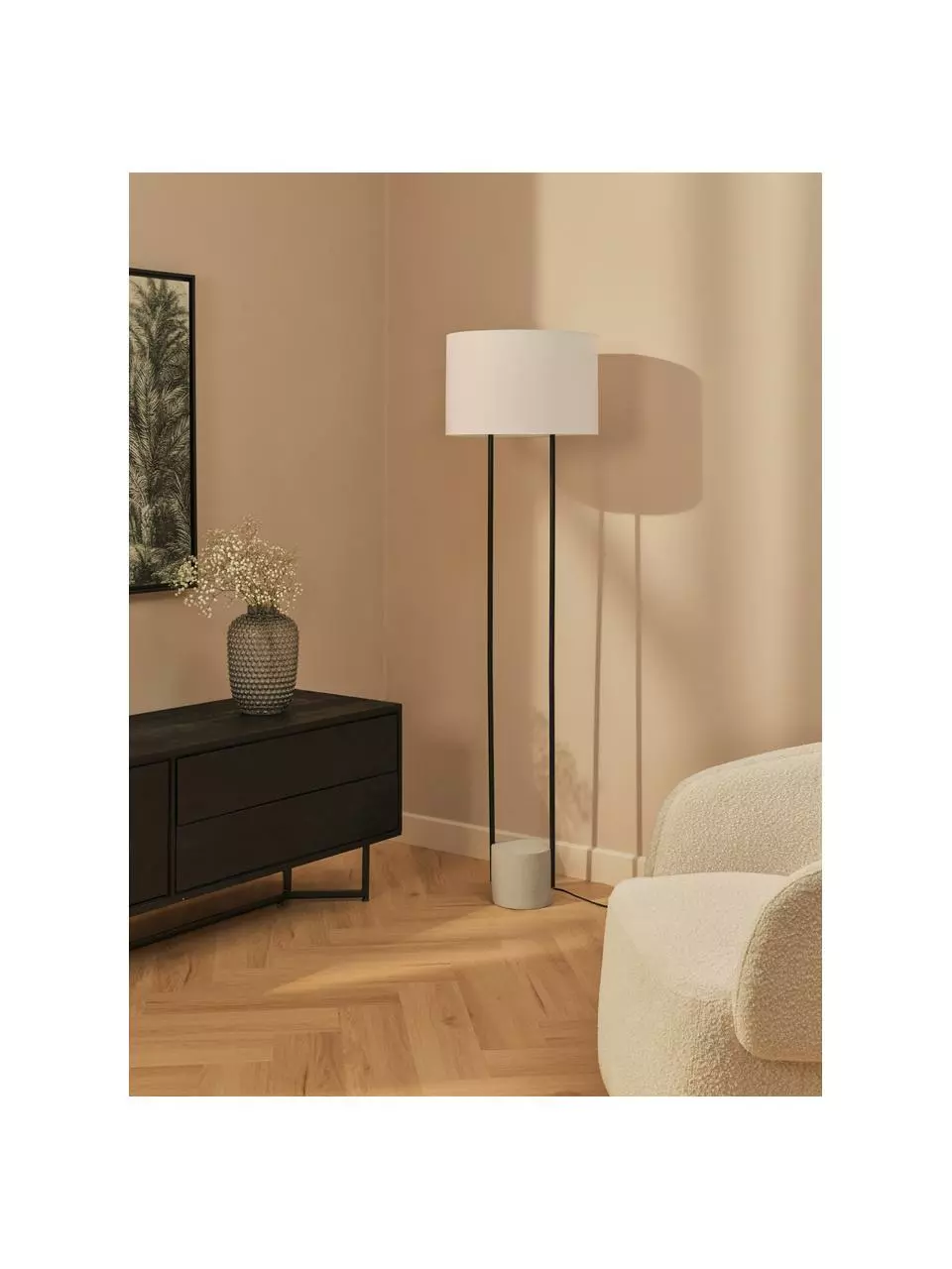 Westwing Collection Stehlampe Pipero mit Betonfuß, Ø 45 x H 161 cm 4 Westwing Collection Stehlampe Pipero mit Betonfuß, Ø 45 x H 161 cm – Bild 2