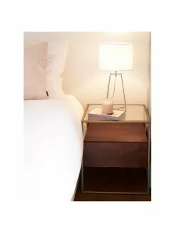 Westwing Collection Tischlampe Karolina in Wei&szlig;-Gold, Ø 25 x H 49 cm -Leuchten Verkaufsladen Tischlampe Karolina in Weiss Gold 4