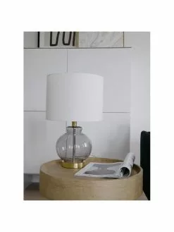 Tischlampe Natty mit Glasfu&szlig;, Ø 31 x H 48 cm -Leuchten Verkaufsladen Tischlampe Natty mit Glasfuss 9