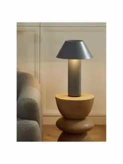 Westwing Collection Tischlampe Niko in Grau, Ø 35 x H 55 cm -Leuchten Verkaufsladen Tischlampe Niko in Grau 2