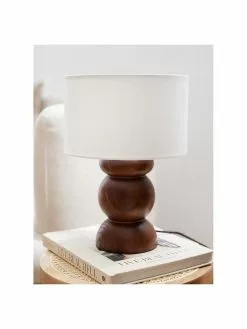 Westwing Collection Tischlampe Sascha aus dunklem Eschenholz, Ø 24 x H 34 cm -Leuchten Verkaufsladen Tischlampe Sascha aus dunklem Eschenholz 4