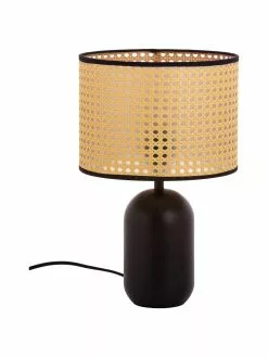 Westwing Collection Tischlampe Vienna aus Wiener Geflecht in Schwarz, Ø 25 x H 39 cm