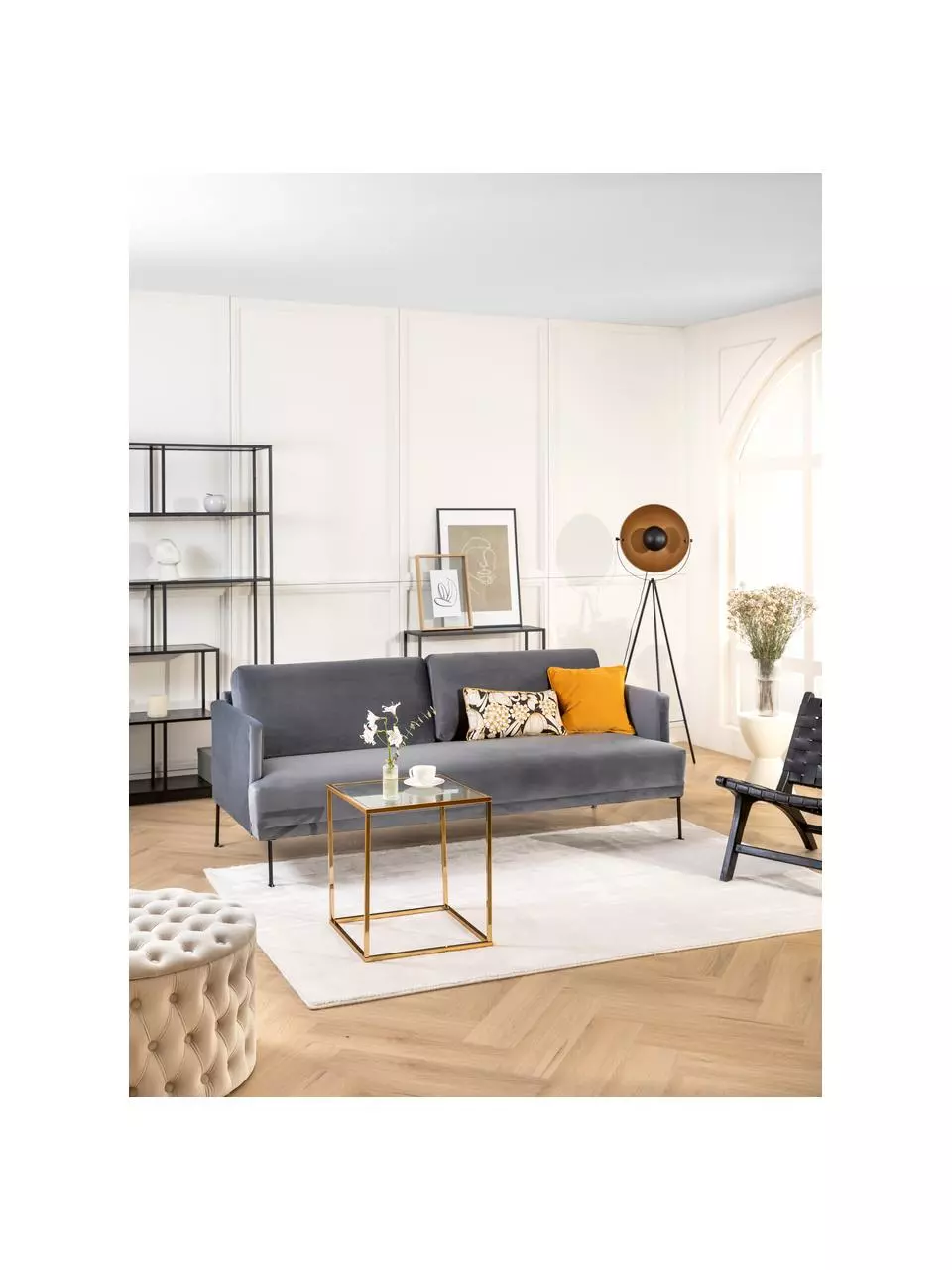 Tripod Stehlampe Bernice in Gold-Schwarz, Ø 40 x H 150 cm 4 Tripod Stehlampe Bernice in Gold-Schwarz, Ø 40 x H 150 cm – Bild 2