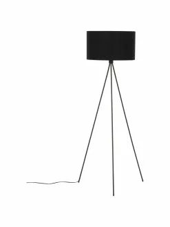 Westwing Collection Tripod Stehlampe Cella mit Stoffschirm, Ø 45 x H 147 cm