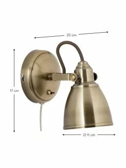 Marksl&ouml;jd Verstellbare Wandleuchte Fjallbacka mit Stecker in Messing, T 20 x H 17 cm -Leuchten Verkaufsladen Verstellbare Wandleuchte Fjallbacka mit Stecker in Messing 2