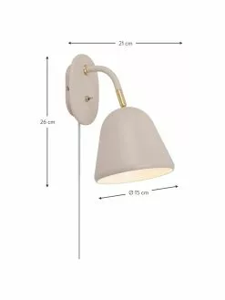 Nordlux Verstellbare Wandleuchte Fleur mit Stecker in Beige, T 21 x H 26 cm -Leuchten Verkaufsladen Verstellbare Wandleuchte Fleur mit Stecker in Beige 2