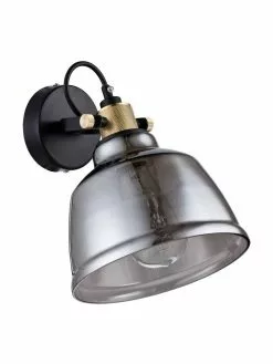 Verstellbare Wandleuchte Irving aus Rauchglas, T 25 x H 27 cmNur noch 1 Artikel verfügbar