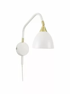 Jotex Verstellbare Wandleuchte Luis mit Stecker in Weiß, T 30 x H 29 cm