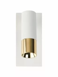 Westwing Collection Verstellbarer LED-Wandstrahler Bobby in Wei&szlig;-Gold, B 7 x H 15 cm -Leuchten Verkaufsladen Verstellbarer LED Wandstrahler Bobby in Weiss Gold 2