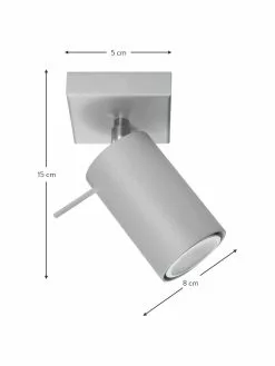 Verstellbarer Wand- und Deckenstrahler Etna in Grau, B 8 x T 15 cm -Leuchten Verkaufsladen Verstellbarer Wand und Deckenstrahler Etna in Grau 2