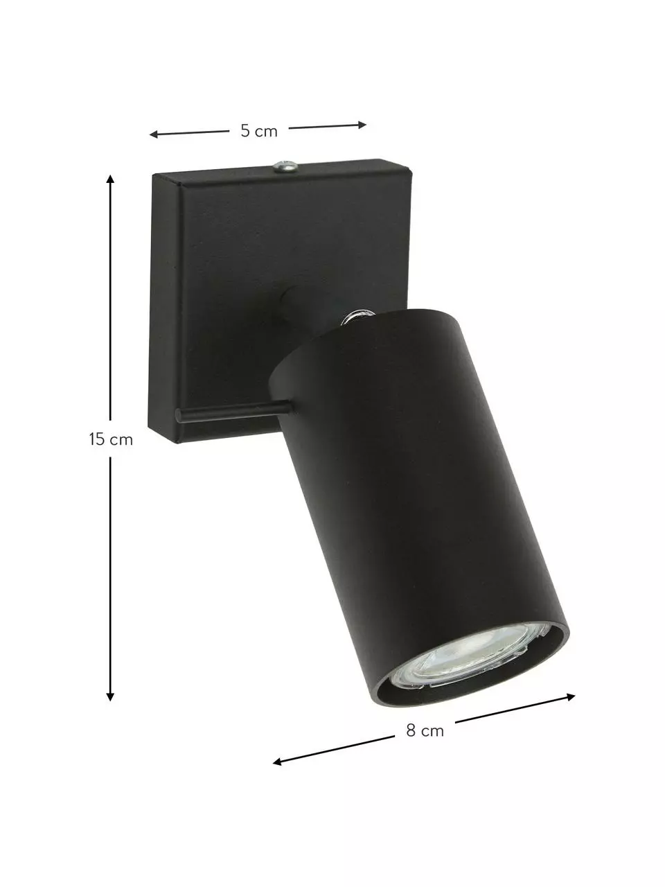 Verstellbarer Wand- und Deckenstrahler Etna in Schwarz, B 8 x T 15 cm 6 Verstellbarer Wand- und Deckenstrahler Etna in Schwarz, B 8 x T 15 cm – Bild 4