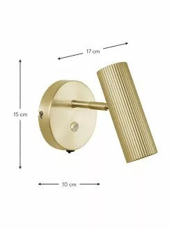 Globen Lighting Verstellbarer Wandstrahler Hubble mit Stecker in Gold, T 17 x H 15 cm -Leuchten Verkaufsladen Verstellbarer Wandstrahler Hubble mit Stecker in Gold 1