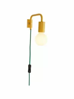 Jotex Wandleuchte Cascais in Gelb mit gr&uuml;nem Kabel, B 20 x H 12 cm -Leuchten Verkaufsladen Wandleuchte Cascais in Gelb mit grunem Kabel 3