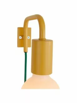 Jotex Wandleuchte Cascais in Gelb mit gr&uuml;nem Kabel, B 20 x H 12 cm -Leuchten Verkaufsladen Wandleuchte Cascais in Gelb mit grunem Kabel 4