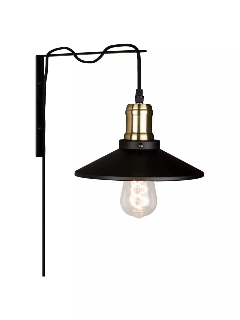 Globen Lighting Wandleuchte Disc mit Stecker in Schwarz, B 22 x T 40 cm 3 Globen Lighting Wandleuchte Disc mit Stecker in Schwarz, B 22 x T 40 cm